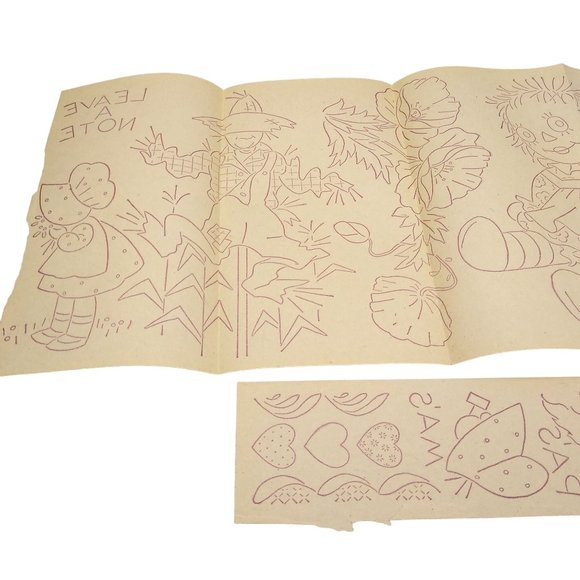 Vintage Autumn Rag Dolls Transfer Patterns, MCM Workbasket Iron On Transfers - Picture 3 of 3